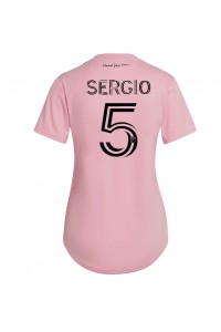 Inter Miami Sergio Busquets #5 Jalkapallovaatteet Naisten Kotipaita 2023-24 Lyhythihainen